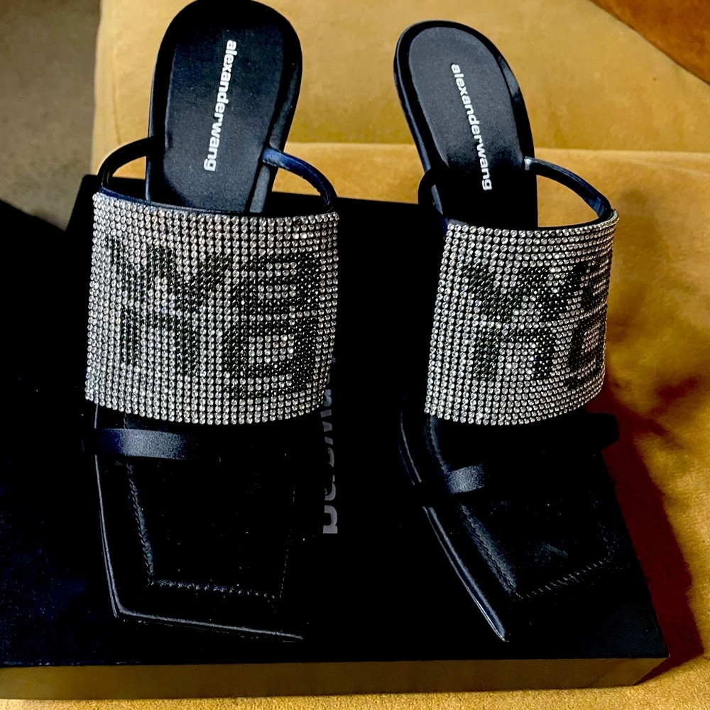 Alexander Wang Rhinestone mule heel Silver size 8